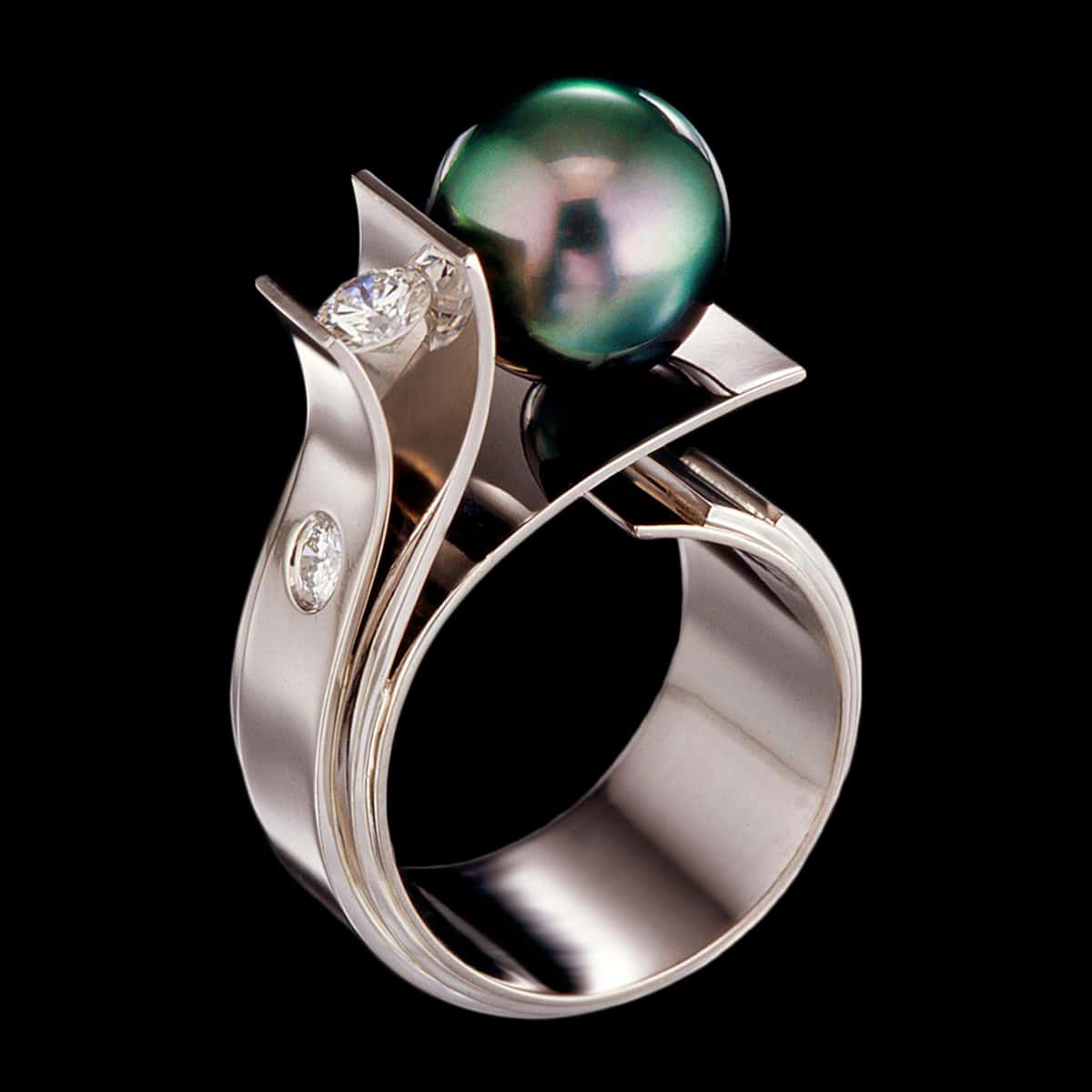 pearl jewelry fiore del mare ring tahitian pearl ring