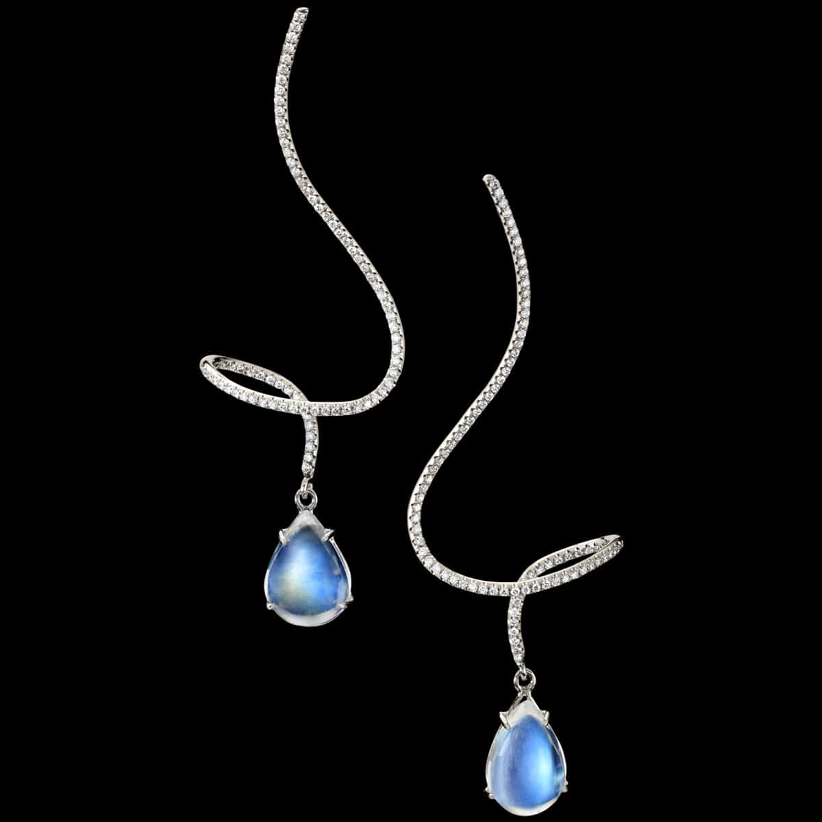 moonstone pirouette earrings