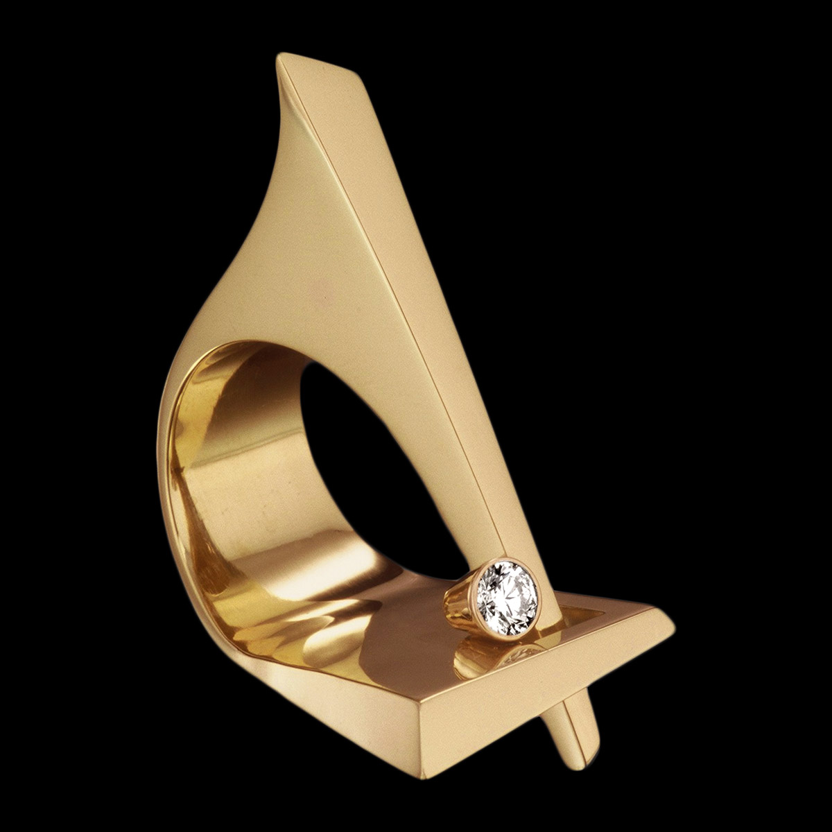 diamond gold cocktail ring Sculpture ring