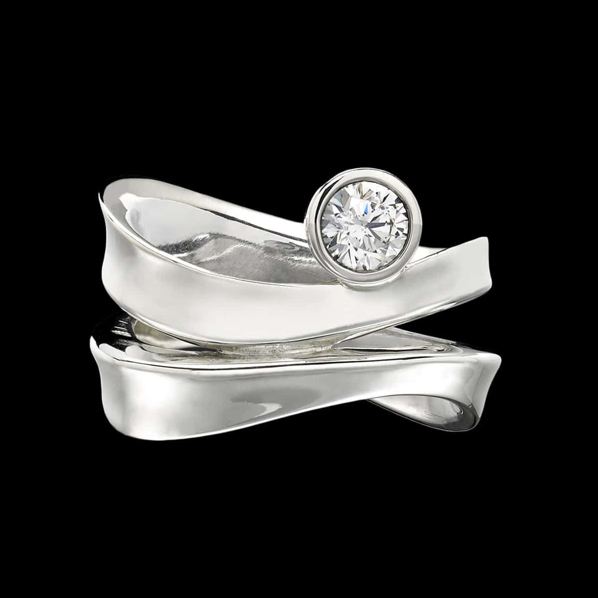 contour diamond ring