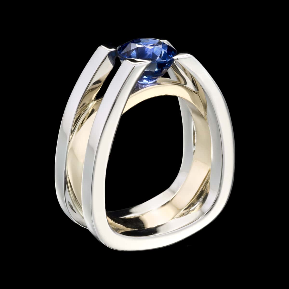 Blue Sapphire men's ring Forte