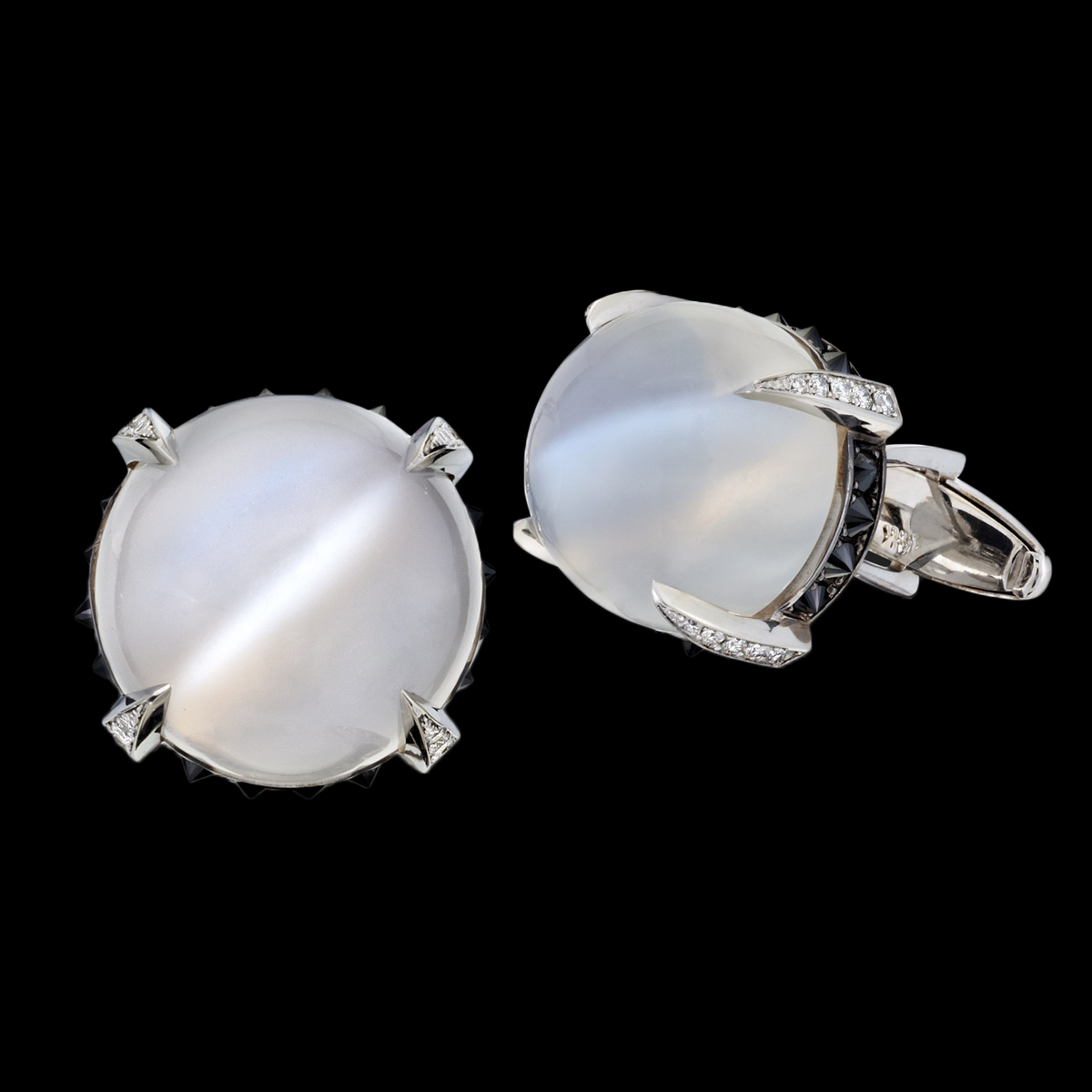 Cat's Eye Moonstone, Diamond & Gold | Cufflinks Killer