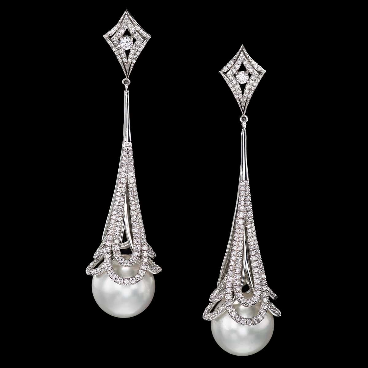 pearls in lace earrings