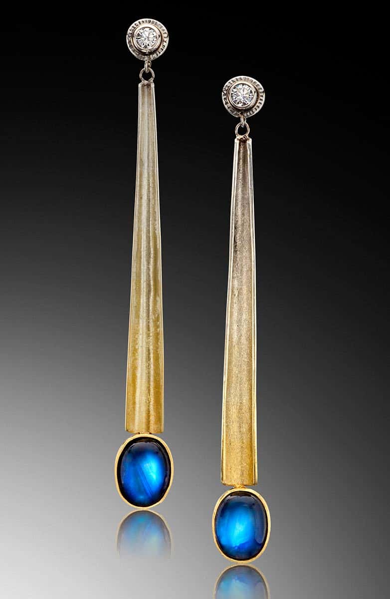 Egyptian Moonstone Earrings Spectra Gold