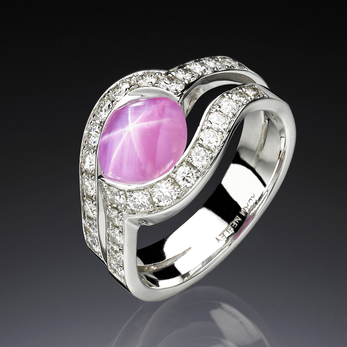 Diamonds and Colored Gemstones Rose Star Sapphire Ring