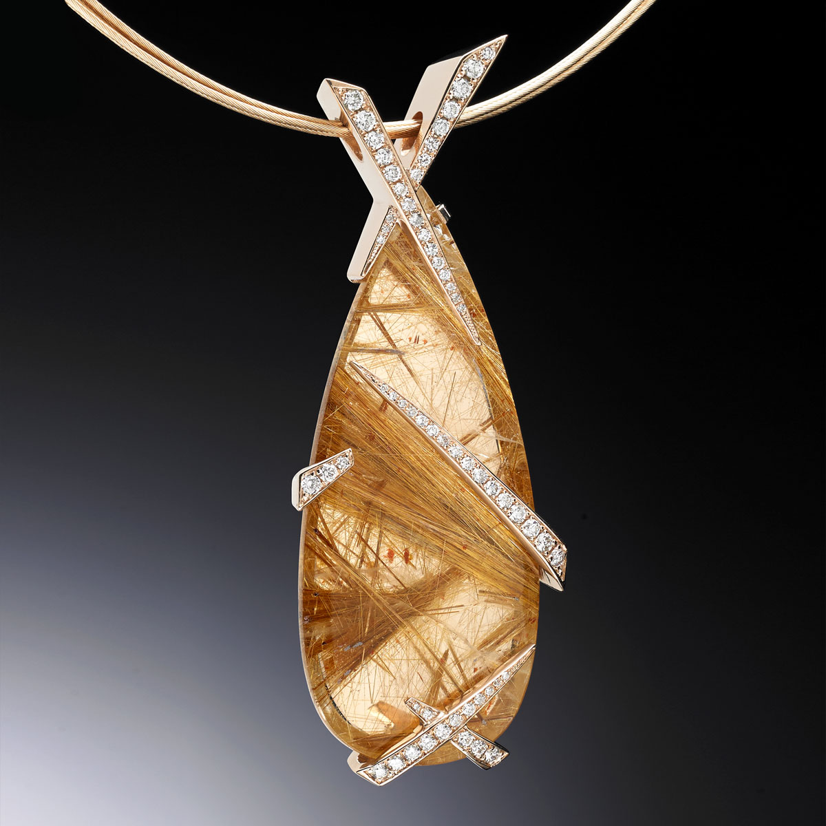 Rutile Rose Rutilated Quartz Pendant