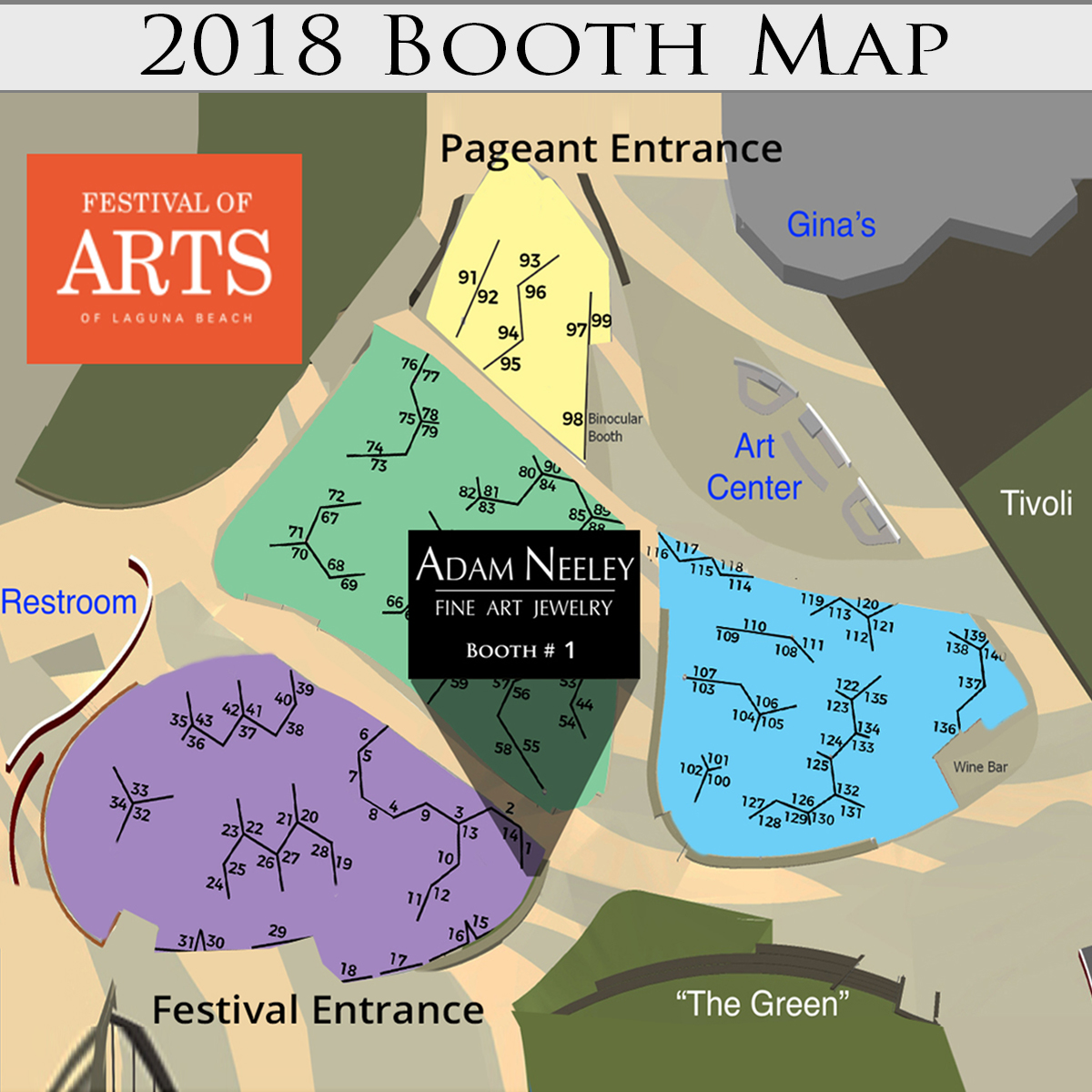 2018 Festival of Arts Booth Map