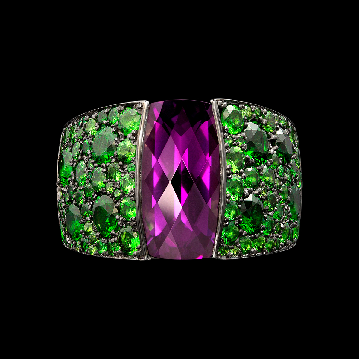 rare gemstone jewelry Garnet Iris Ring