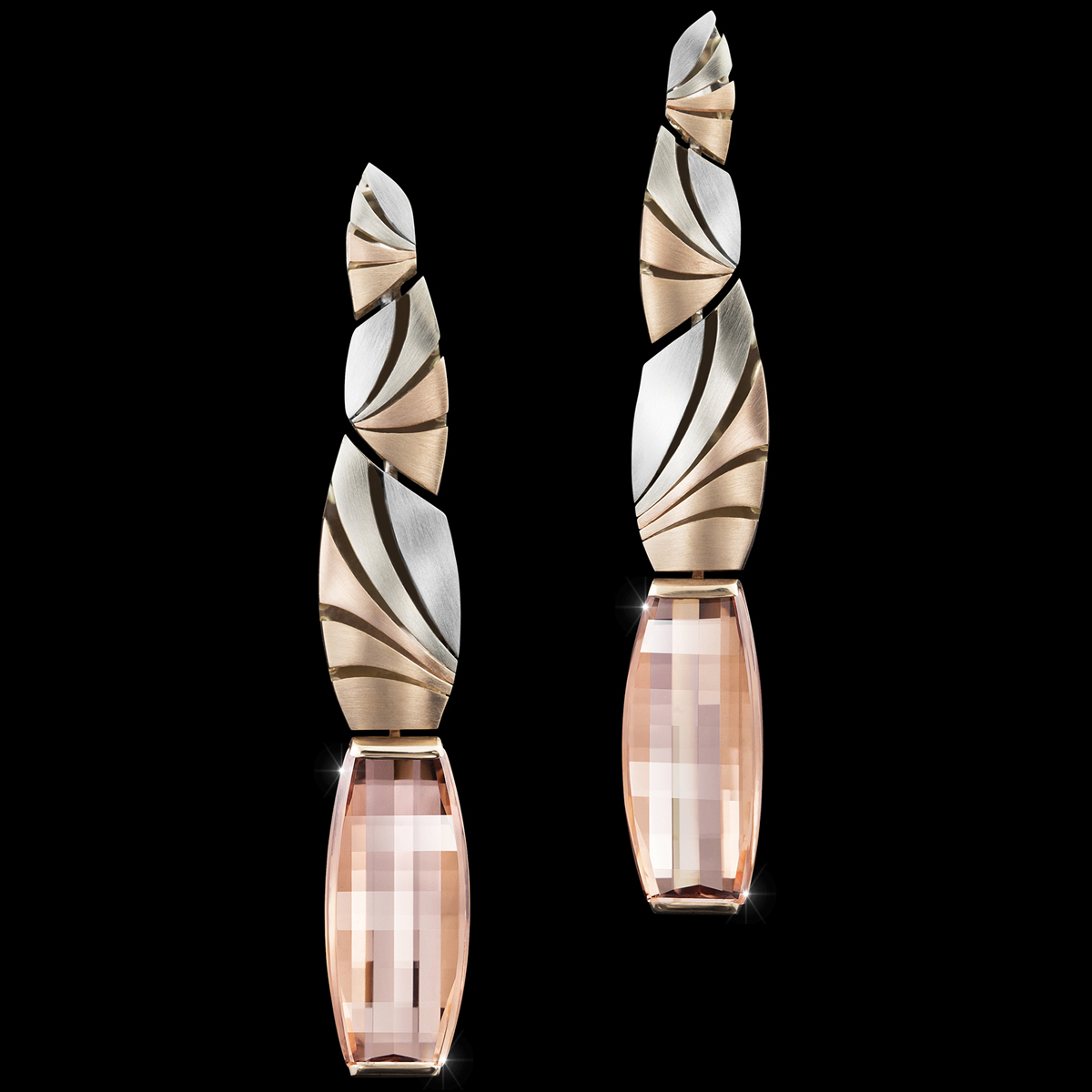 Morganite & Gold Earrings | Cosmos