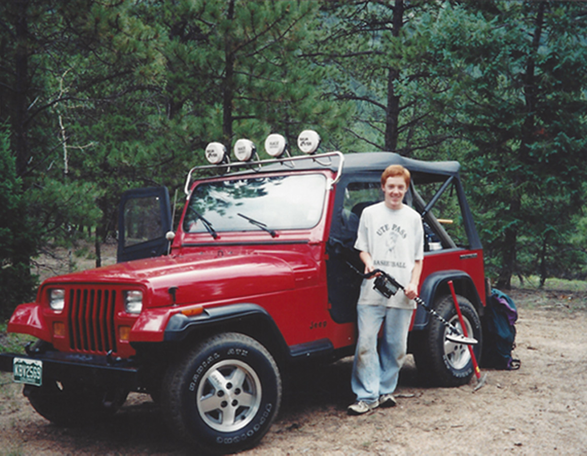 Adam Neeley with Jeep Rock Collecting
