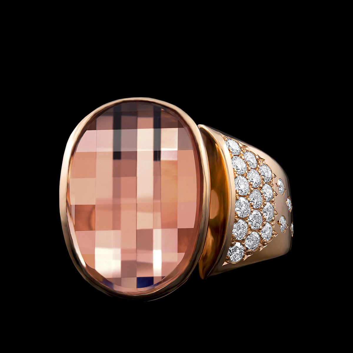 Morganite, Diamond & AlbaGold™ Ring | Diva
