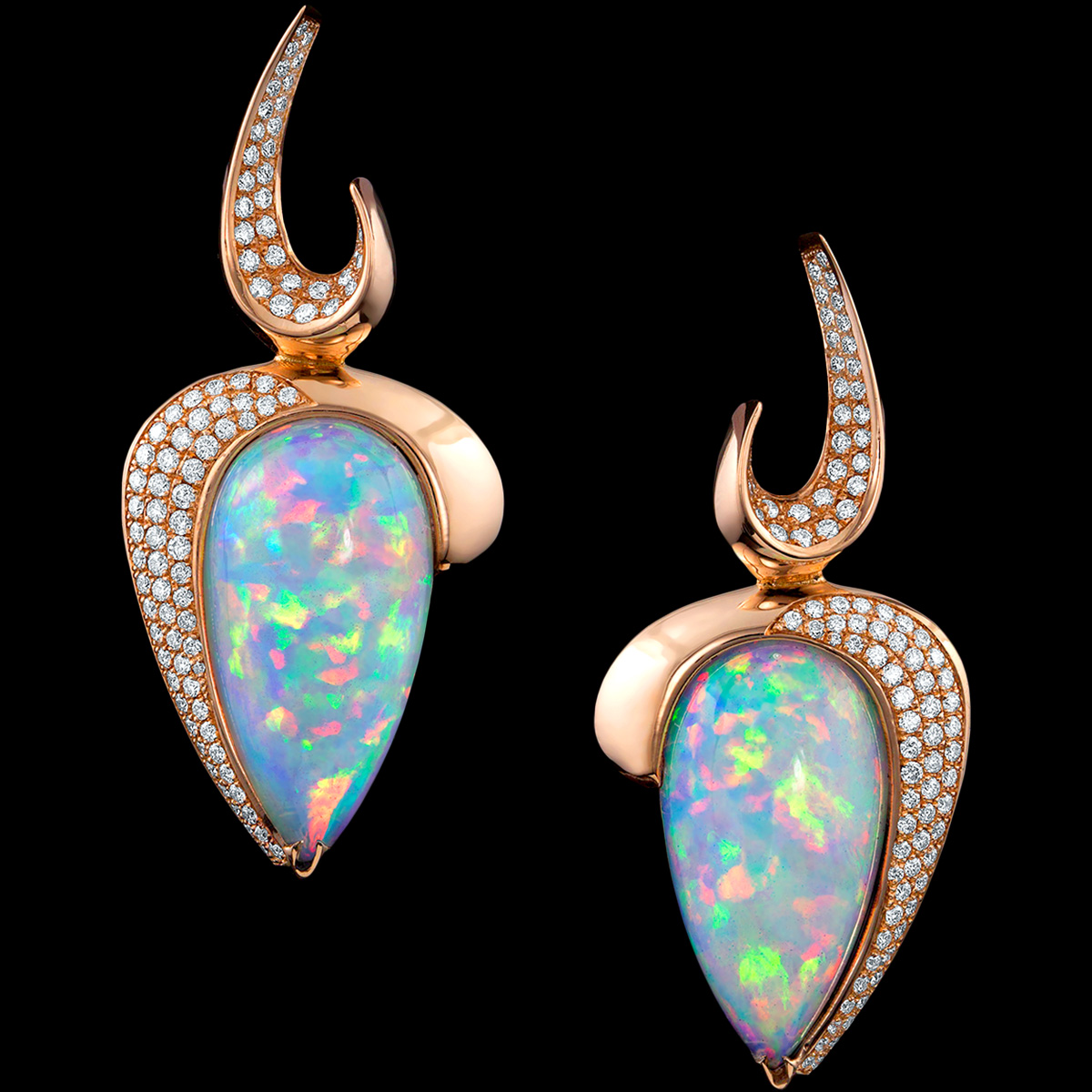 Nefertiti’s Flame Opal Earrings