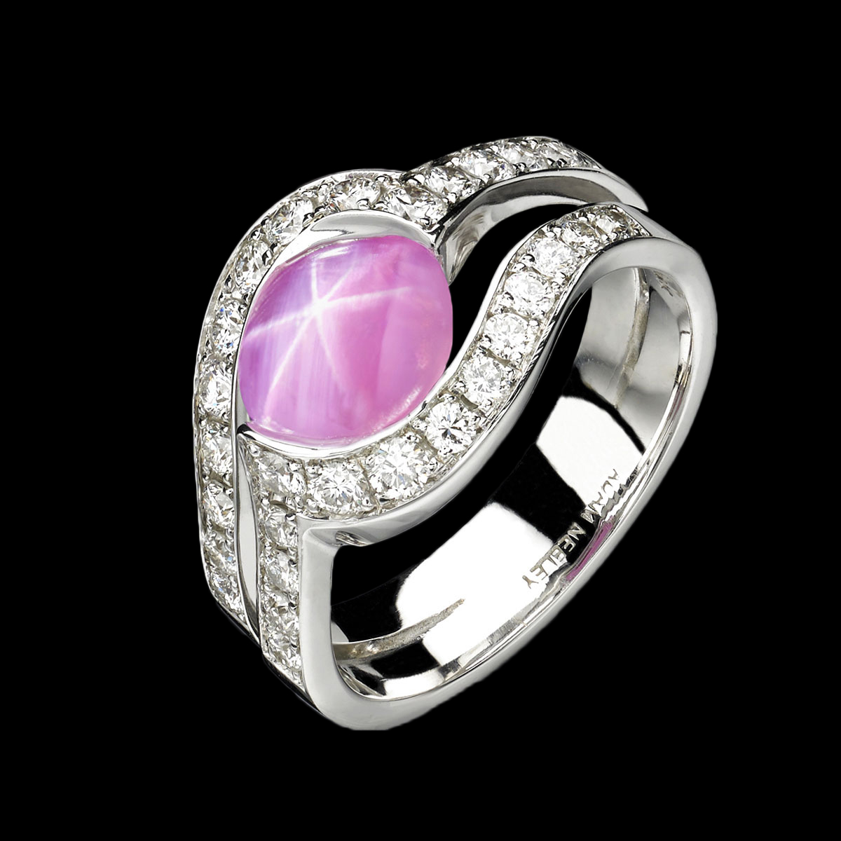 Diamonds and Colored Gemstones Rose Star Sapphire Ring
