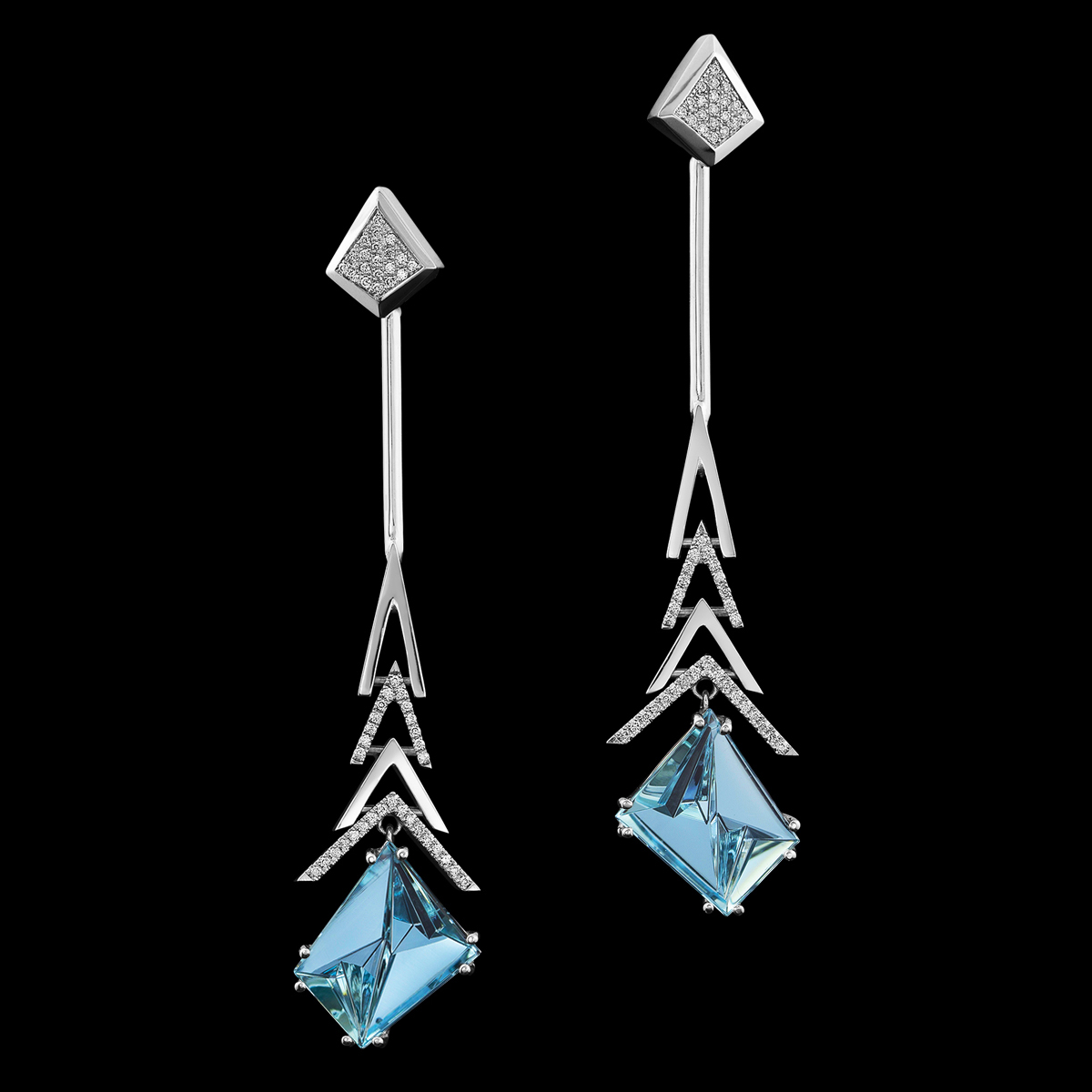 aquamarine earrings crescendo