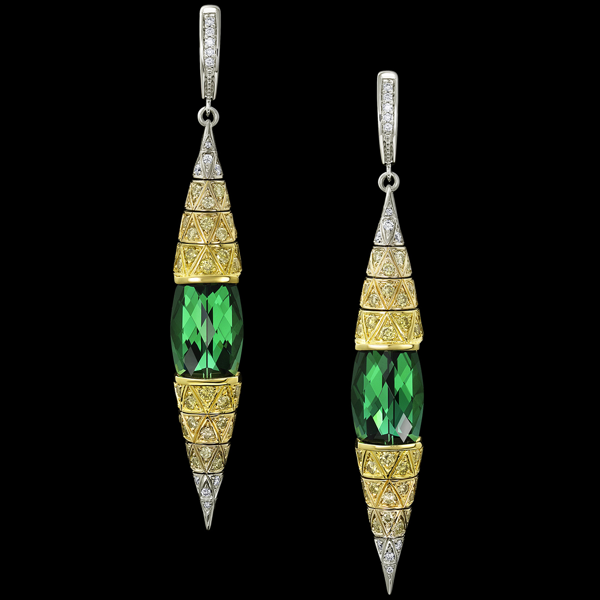 Arlequin Earrings Green Tourmaline