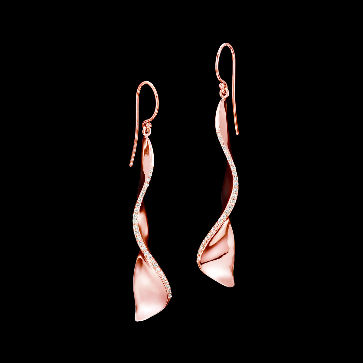 Covet Petit Diamond Earrings in Rose Gold