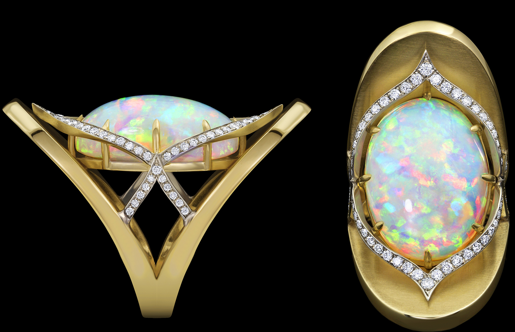 Ethiopian Opal, Diamond & Gold Ring | Ocellius