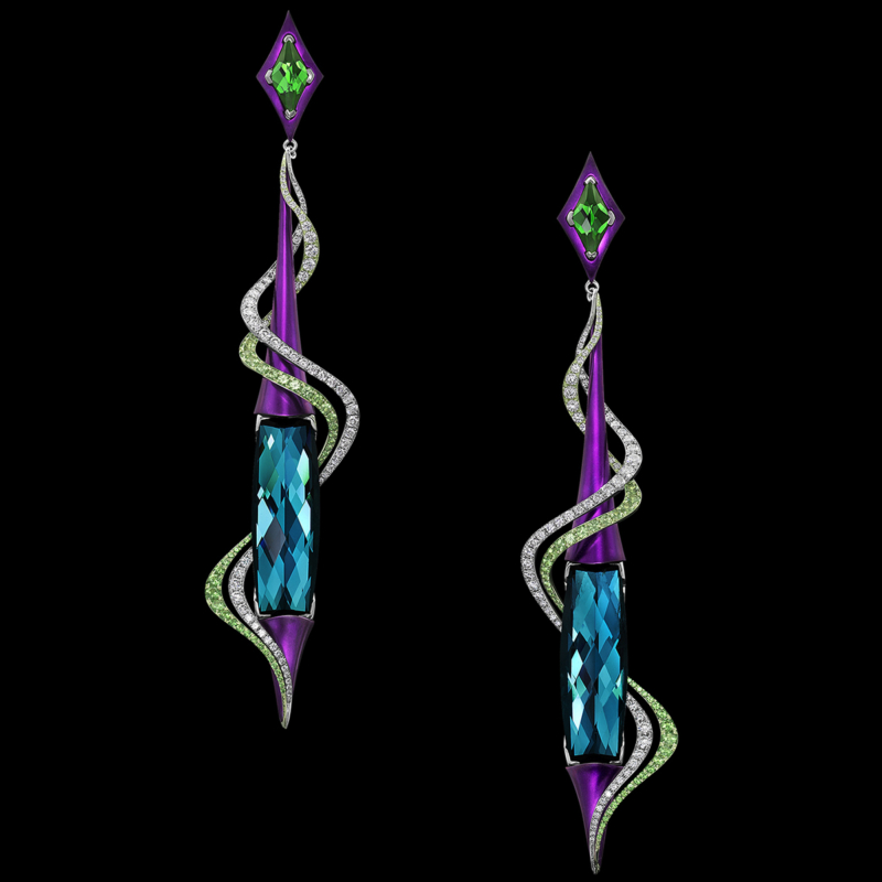 AGTA Spectrum Awards 2019 | Aria Earrings by Adam Neeley