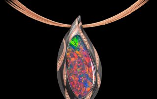 Opal, Diamond & RevaGold™ Pendant | Uluwatu's Fire