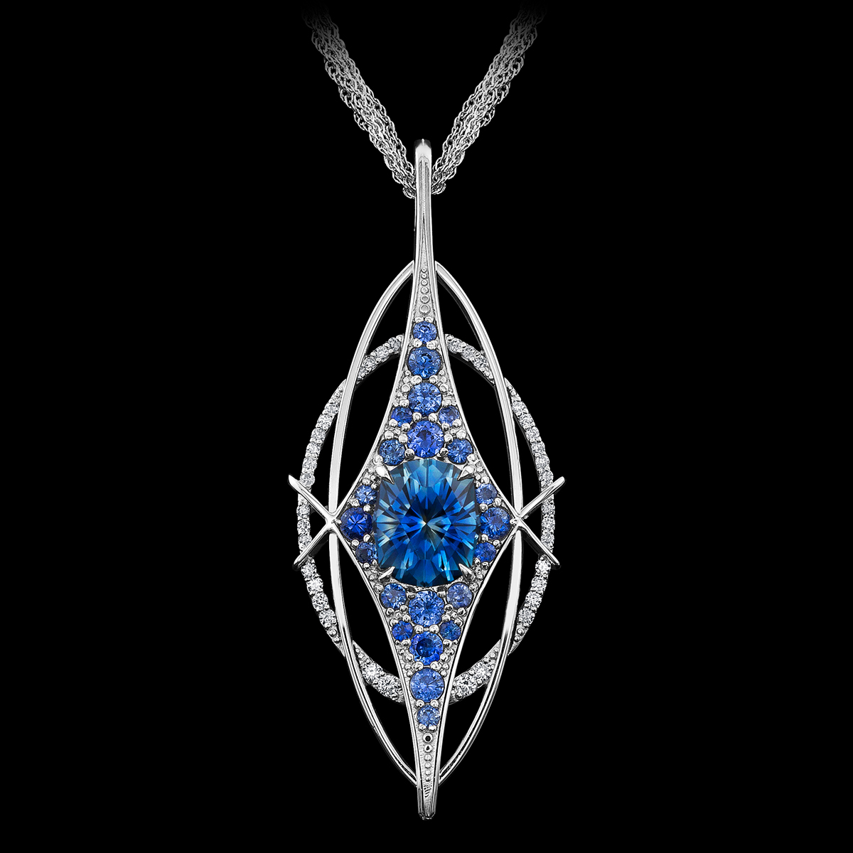 Montana Blue Sapphire Pendant Helena