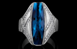 Tourmaline, Diamond & Platinum Ring | Midnight Sky