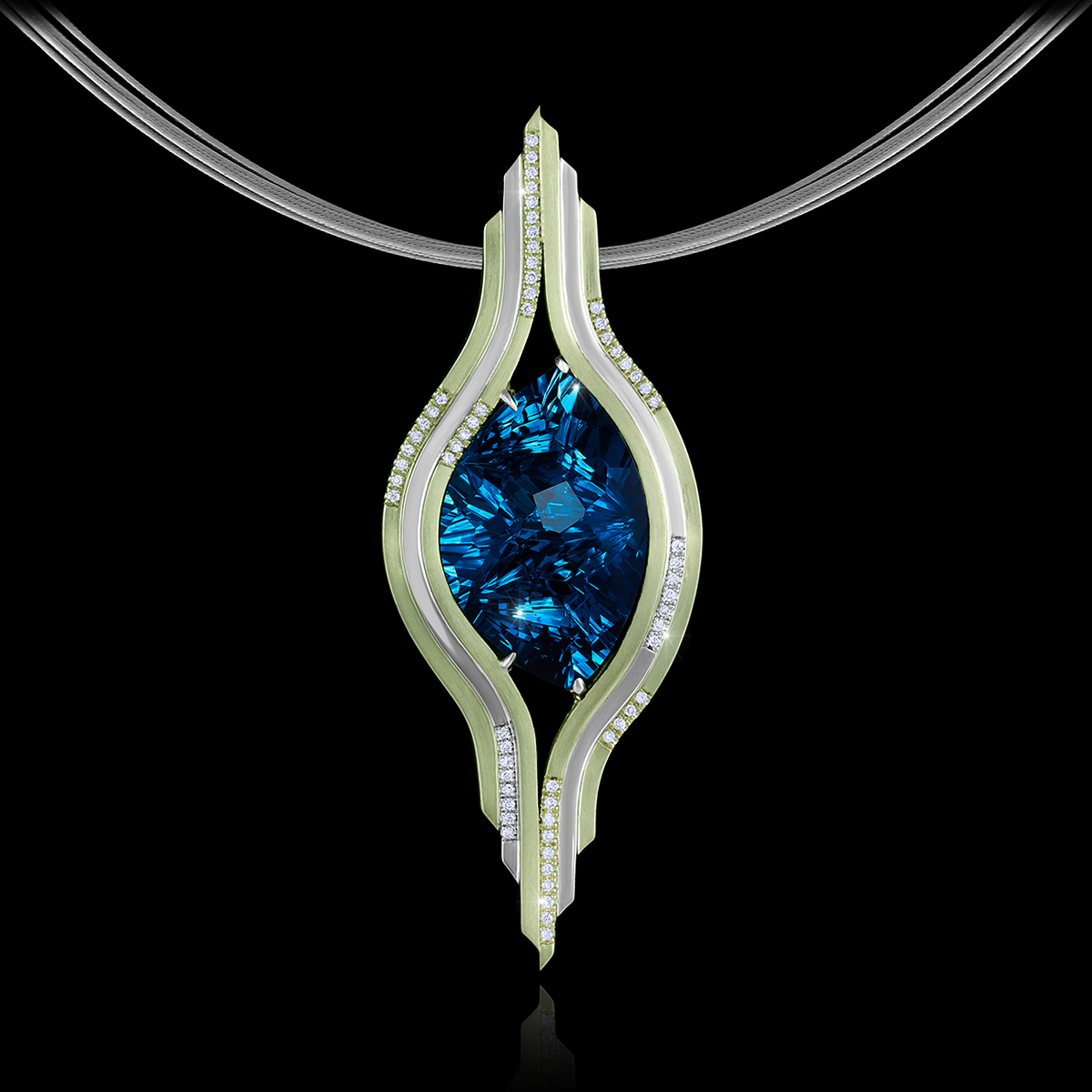 Incantation Topaz Pendant | VeraGold™, White Gold & Diamond