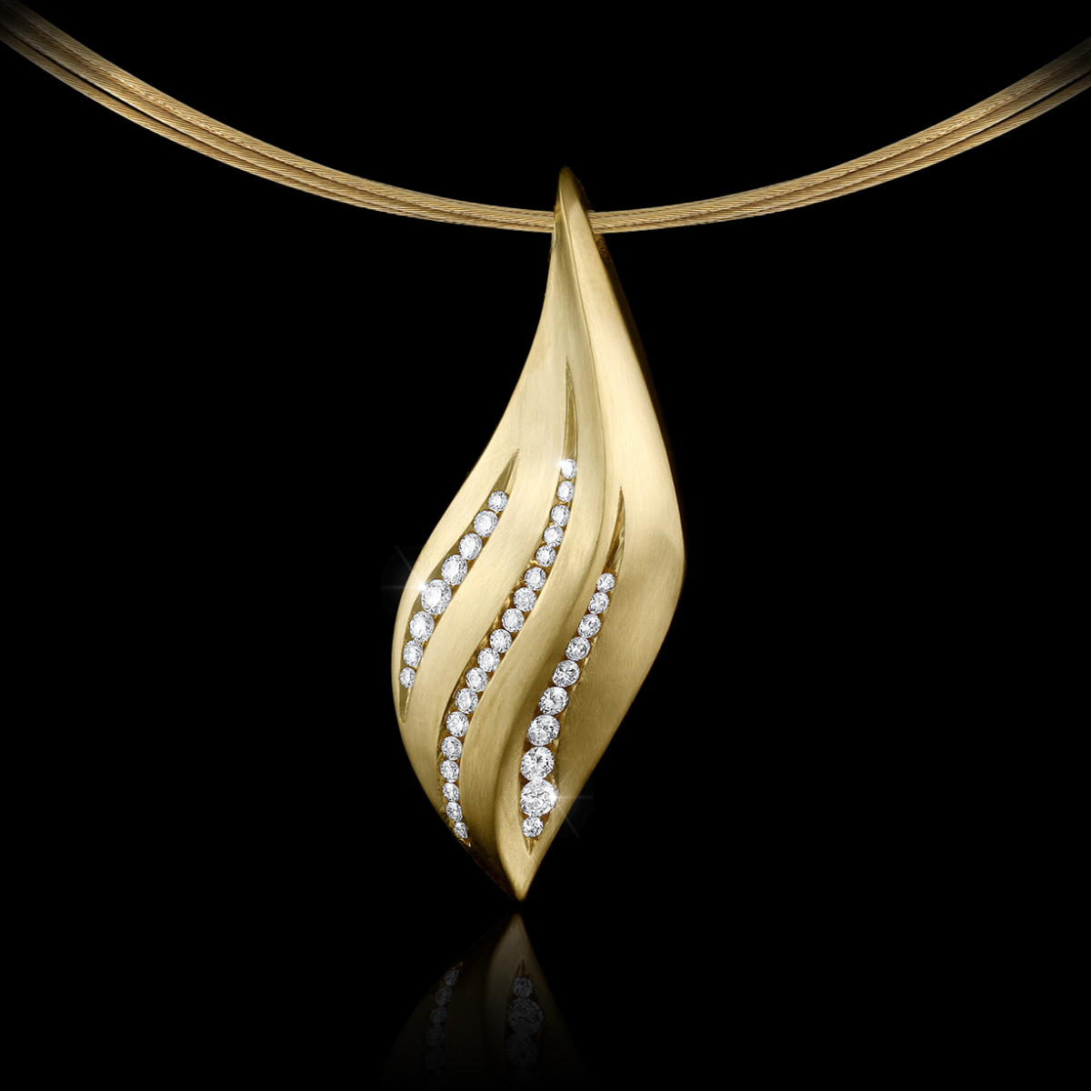 Dune Diamond Pendant Designer Jewelry by Adam Neeley