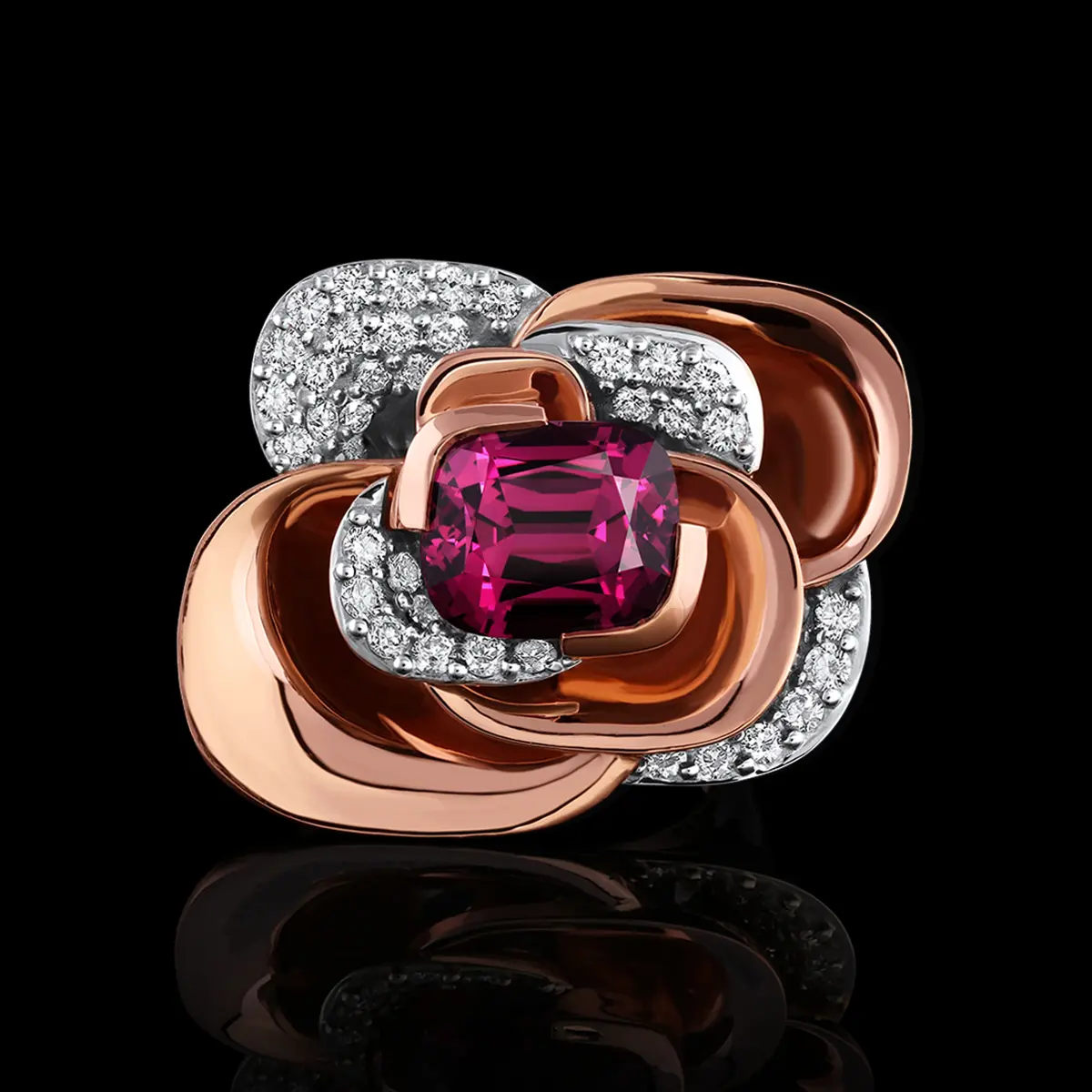 Garnet, Diamond, White Gold & RevaGold™ Ring | Camilla