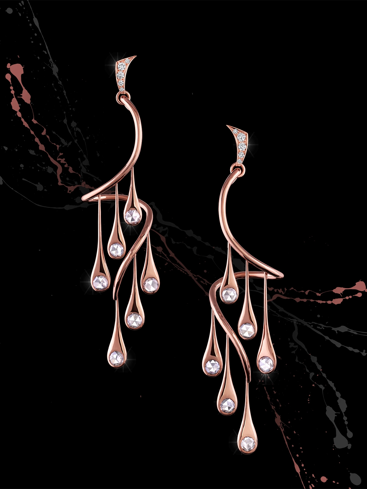 Falling Stars Diamond Earrings