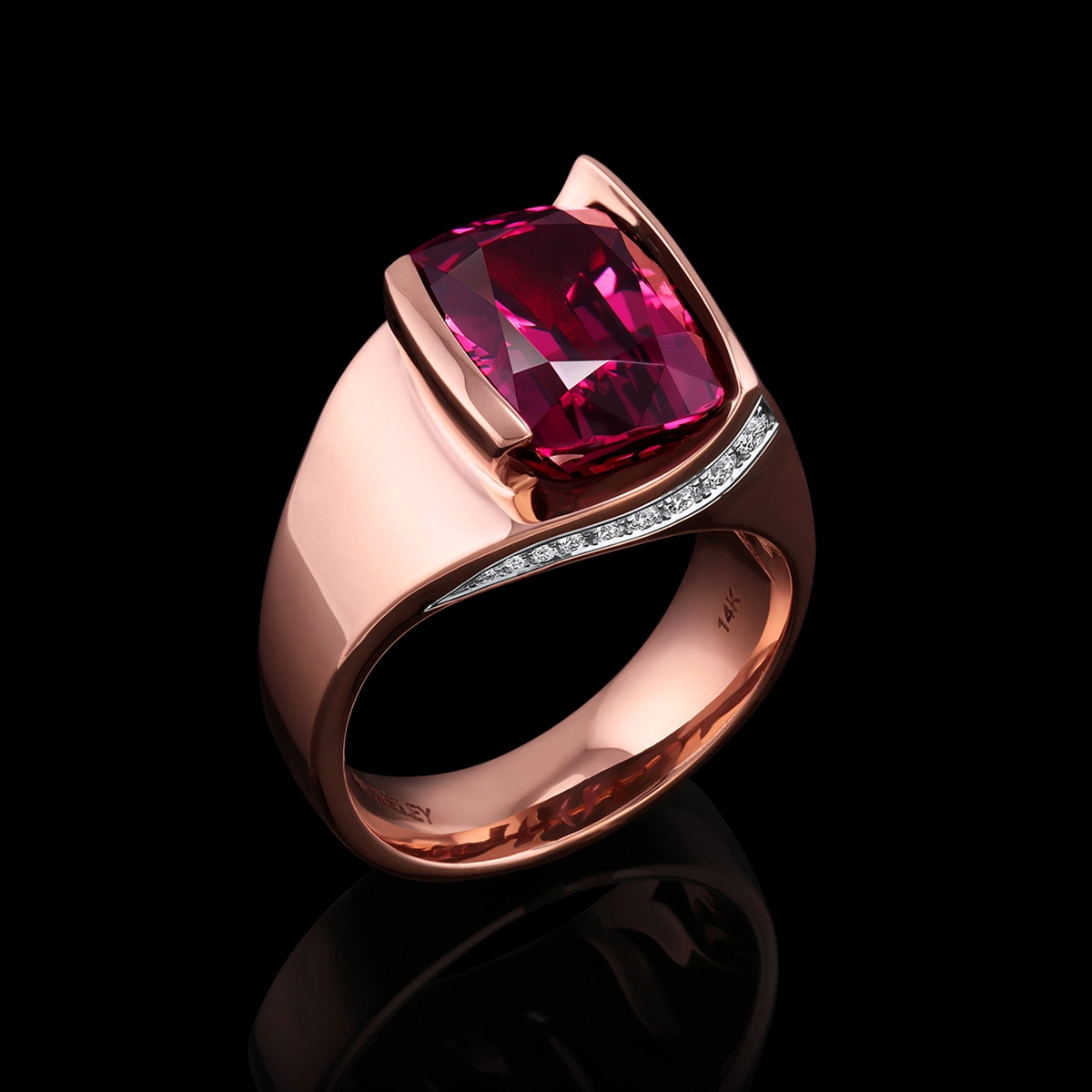Garnet, Diamond & RevaGold™ Ring | Contempo