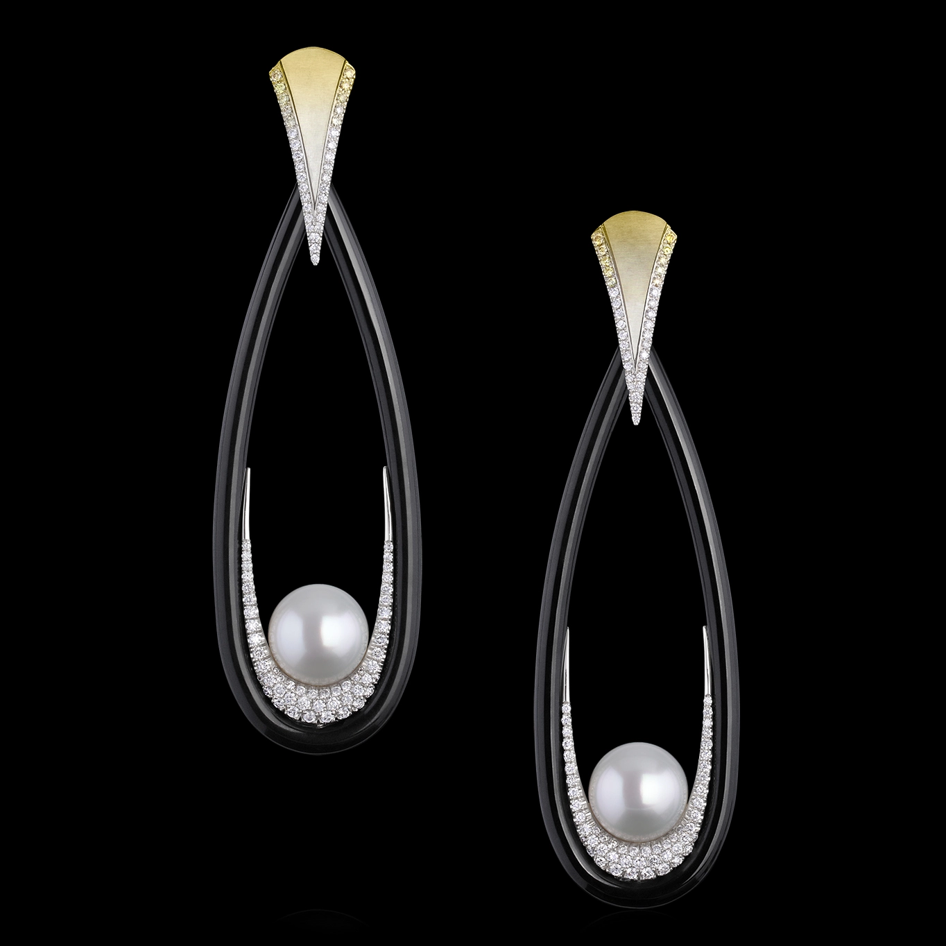 Pearl, Jade, Diamond & SpectraGold™ Earrings | Panaché