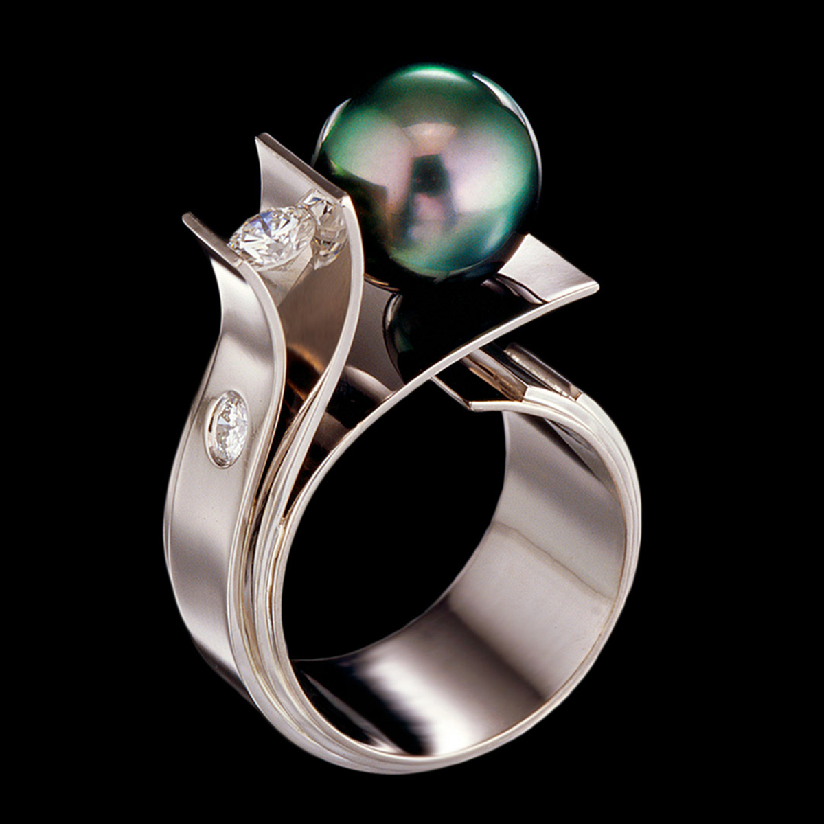 Tahitian Pearl, Diamond & Gold Ring | Fiore Del Mare | Adam Neeley