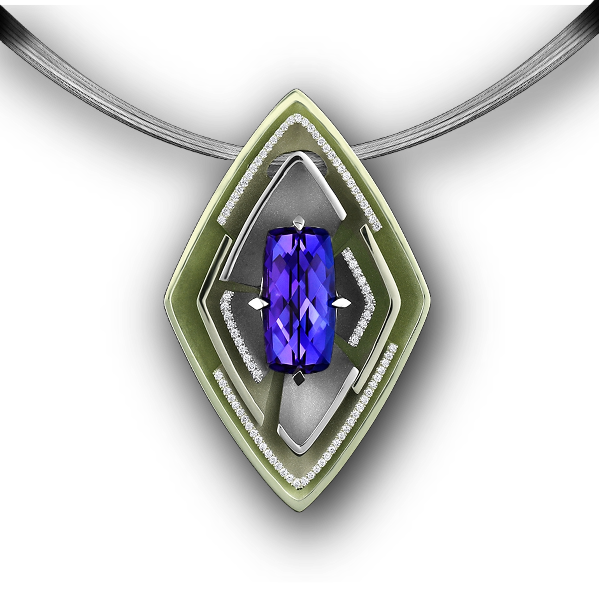 Morning Glory Tanzanite Pendant