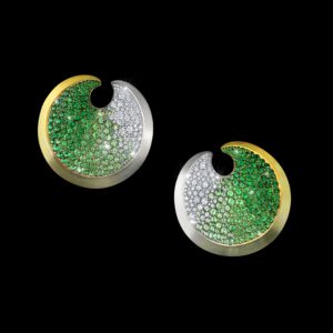 Tsavorite Garnet, Diamond, White White Gold and SpectraGold™ Earrings | Amaris