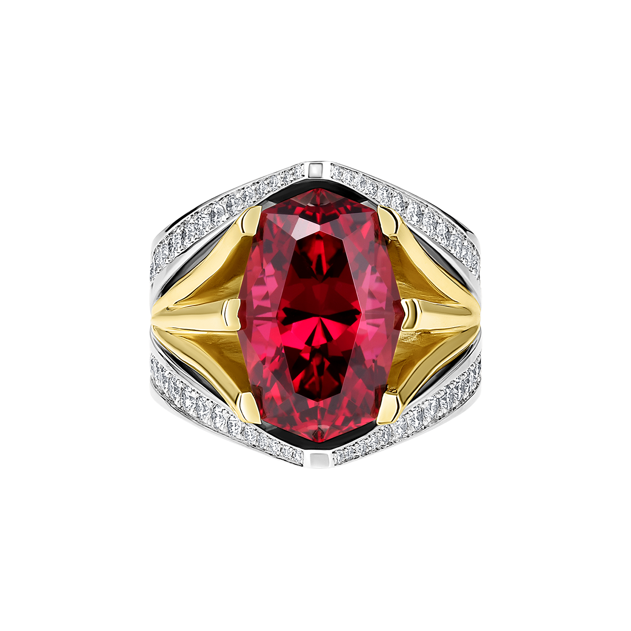 Cathedral Garnet Ring