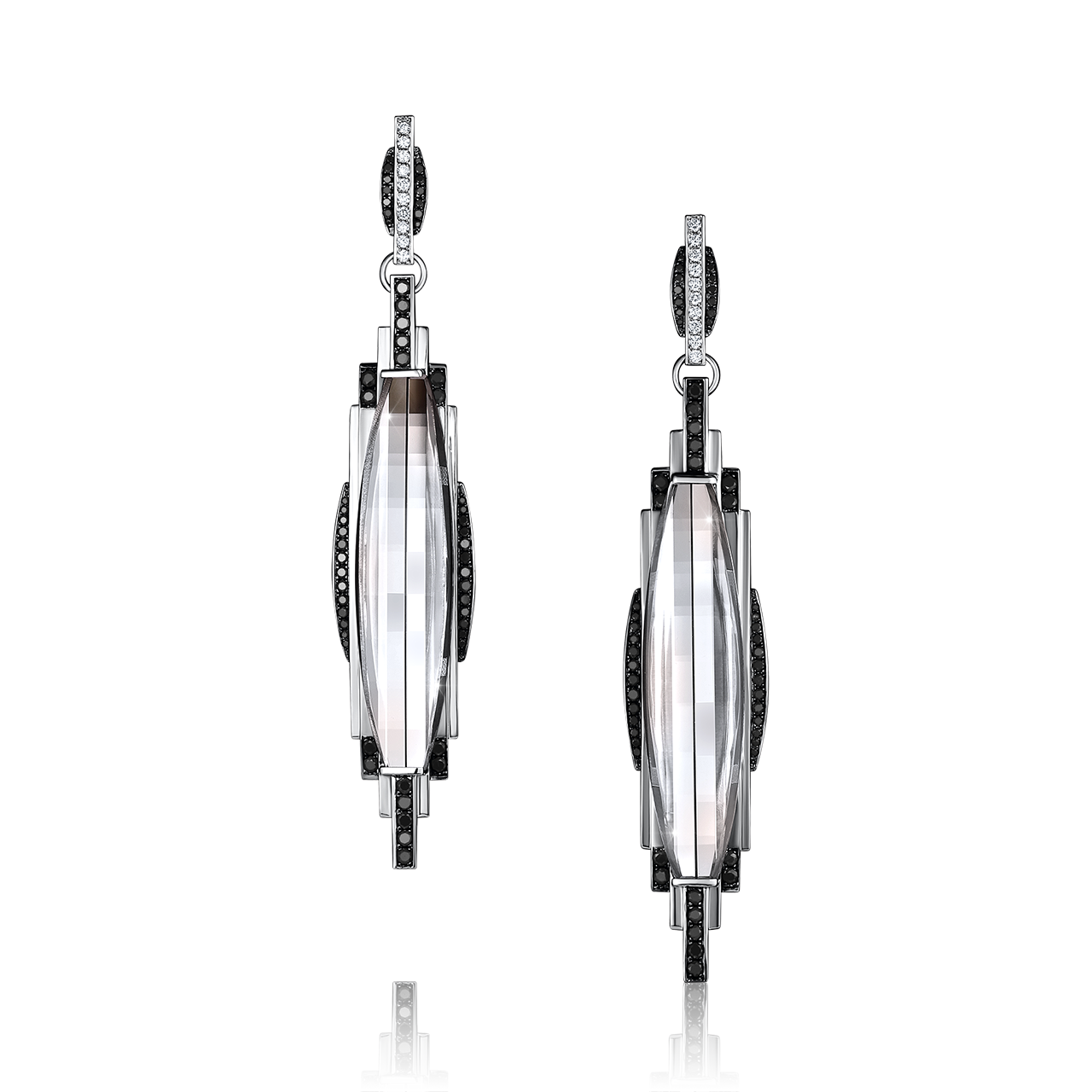 Erté Eterné Platinum Beryl Earrings
