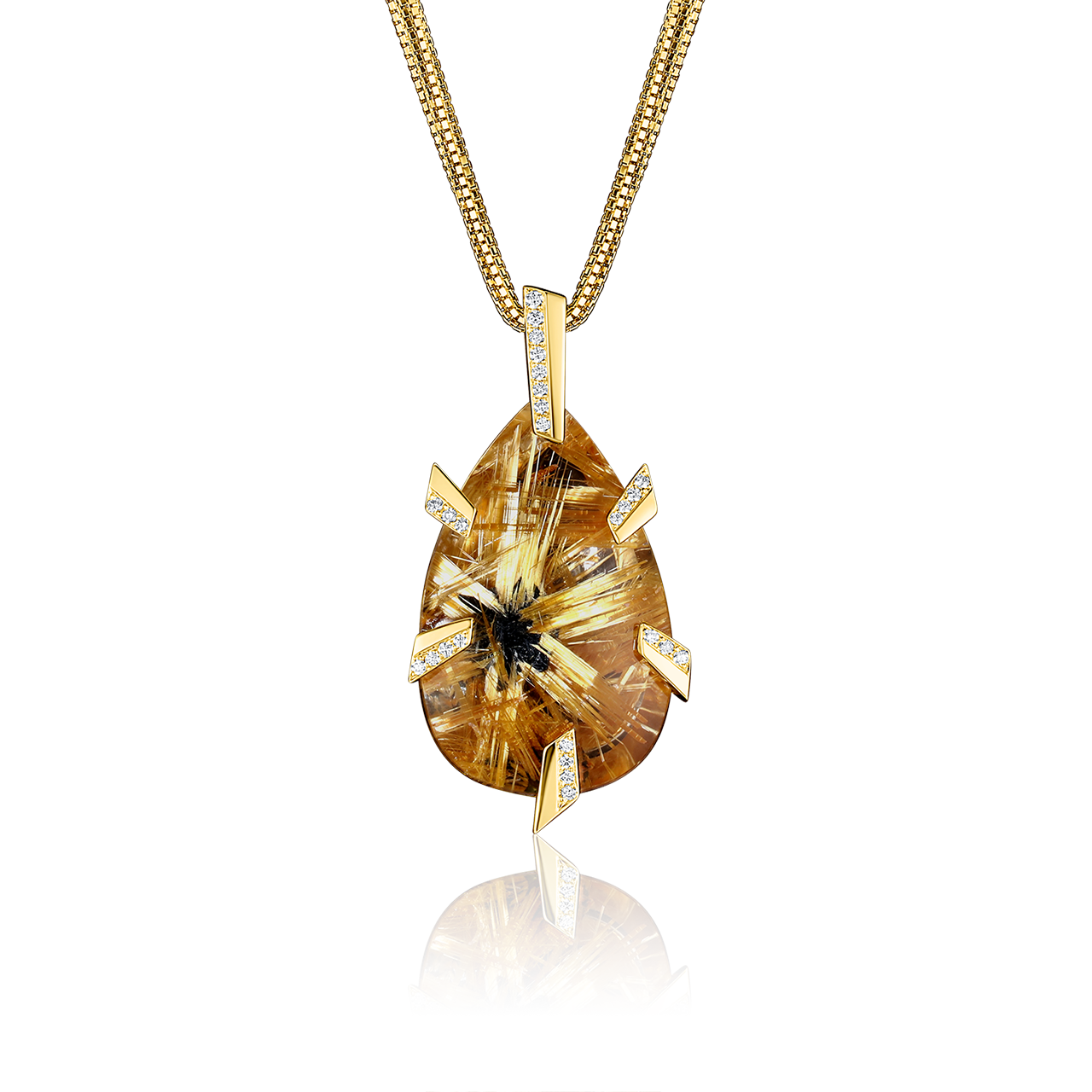 Night Star Rutilated Quartz Necklace